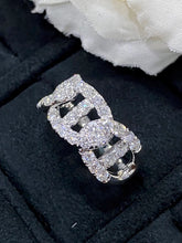 Load image into Gallery viewer, LUOWEND 18K White Gold Real Natural Diamond Ring for Women