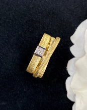 Load image into Gallery viewer, LUOWEND 18K Yellow Gold Real Natural Diamond Ring for Women