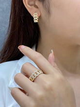 Load image into Gallery viewer, LUOWEND 18K Yellow Gold Real Natural Diamond Ring for Women