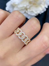 Load image into Gallery viewer, LUOWEND 18K Yellow Gold Real Natural Diamond Ring for Women