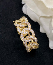 Load image into Gallery viewer, LUOWEND 18K Yellow Gold Real Natural Diamond Ring for Women