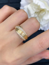 Load image into Gallery viewer, LUOWEND 18K Yellow Gold Real Natural Diamond Ring for Women