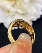 Load image into Gallery viewer, LUOWEND 18K Yellow Gold Real Natural Diamond Ring for Women