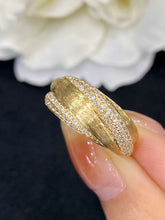 Load image into Gallery viewer, LUOWEND 18K Yellow Gold Real Natural Diamond Ring for Women
