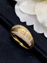 Load image into Gallery viewer, LUOWEND 18K Yellow Gold Real Natural Diamond Ring for Women