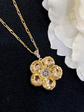 Load image into Gallery viewer, LUOWEND 18K White and Yellow Gold Real Natural Pendant Necklace for Women