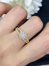Load image into Gallery viewer, LUOWEND 18K Yellow Gold Real Natural Diamond Ring for Women