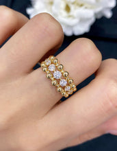 Load image into Gallery viewer, LUOWEND 18K Gold Real Natural Diamond Ring for Women