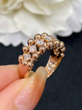 Load image into Gallery viewer, LUOWEND 18K Gold Real Natural Diamond Ring for Women