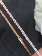 Load image into Gallery viewer, LUOWEND 18K Rose Gold Real Natural Diamond Bracelet for Women