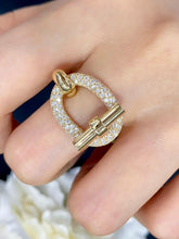 Load image into Gallery viewer, LUOWEND 18K Gold Real Natural Diamond Ring for Women