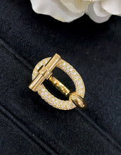 Load image into Gallery viewer, LUOWEND 18K Gold Real Natural Diamond Ring for Women