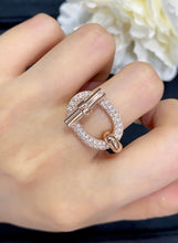 Load image into Gallery viewer, LUOWEND 18K Gold Real Natural Diamond Ring for Women