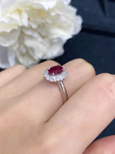 Load image into Gallery viewer, LUOWEND 18K White Gold Real Natural Ruby Gemstone Ring for Women