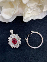 Load image into Gallery viewer, LUOWEND 18K White Gold Real Natural Ruby and Diamond Gemstone Ring for Women