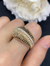 Load image into Gallery viewer, LUOWEND 18K Yellow Gold Real Natural Diamond Ring for Women