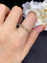 Load image into Gallery viewer, LUOWEND 18K Yellow Gold Real Natural Diamond Ring for Women