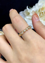 Load image into Gallery viewer, LUOWEND 18K Yellow Gold Real Natural Diamond Ring for Women