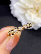 Load image into Gallery viewer, LUOWEND 18K Yellow Gold Real Natural Diamond Ring for Women