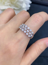 Load image into Gallery viewer, LUOWEND 18K White Gold Real Natural Diamond Ring for Women