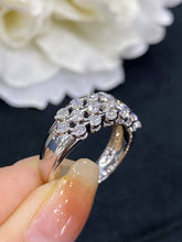 Load image into Gallery viewer, LUOWEND 18K White Gold Real Natural Diamond Ring for Women