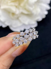 Load image into Gallery viewer, LUOWEND 18K White Gold Real Natural Diamond Ring for Women