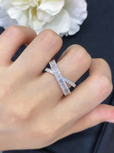 Load image into Gallery viewer, LUOWEND 18K White Gold Real Natural Diamond Ring for Women