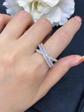 Load image into Gallery viewer, LUOWEND 18K White Gold Real Natural Diamond Ring for Women