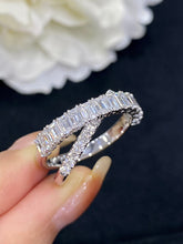 Load image into Gallery viewer, LUOWEND 18K White Gold Real Natural Diamond Ring for Women