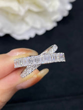 Load image into Gallery viewer, LUOWEND 18K White Gold Real Natural Diamond Ring for Women
