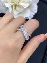 Load image into Gallery viewer, LUOWEND 18K White Gold Real Natural Diamond Ring for Women