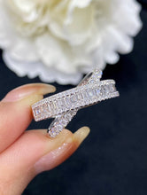Load image into Gallery viewer, LUOWEND 18K White Gold Real Natural Diamond Ring for Women