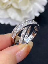 Load image into Gallery viewer, LUOWEND 18K White Gold Real Natural Diamond Ring for Women