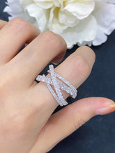 Load image into Gallery viewer, LUOWEND 18K White Gold Real Natural Diamond Ring for Women