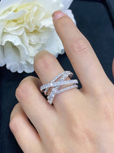 Load image into Gallery viewer, LUOWEND 18K White Gold Real Natural Diamond Ring for Women