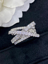 Load image into Gallery viewer, LUOWEND 18K White Gold Real Natural Diamond Ring for Women