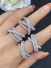 Load image into Gallery viewer, LUOWEND 18K White Gold Real Natural Diamond Ring for Women