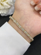Load image into Gallery viewer, LUOWEND 18K White or Rose or Yellow Gold Real Natural Diamond Bracelet for Women