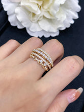 Load image into Gallery viewer, LUOWEND 18K Yellow Gold Real Natural Diamond Ring for Women