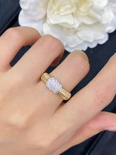 Load image into Gallery viewer, LUOWEND 18K Yellow Gold Real Natural Diamond Ring for Women