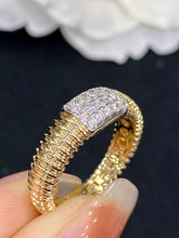 Load image into Gallery viewer, LUOWEND 18K Yellow Gold Real Natural Diamond Ring for Women
