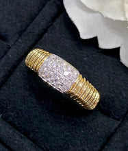 Load image into Gallery viewer, LUOWEND 18K Yellow Gold Real Natural Diamond Ring for Women