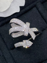 Load image into Gallery viewer, LUOWEND 18K White Gold Real Natural Diamond Ring for Women