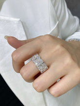 Load image into Gallery viewer, LUOWEND 18K White Gold Real Natural Diamond Ring for Women