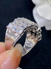Load image into Gallery viewer, LUOWEND 18K White Gold Real Natural Diamond Ring for Women