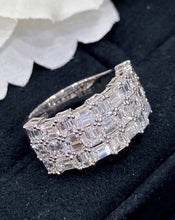 Load image into Gallery viewer, LUOWEND 18K White Gold Real Natural Diamond Ring for Women
