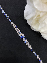 Load image into Gallery viewer, LUOWEND 18K White Gold Real Natural Sapphire Gemstone Bracelet for Women