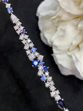 Load image into Gallery viewer, LUOWEND 18K White Gold Real Natural Sapphire Gemstone Bracelet for Women