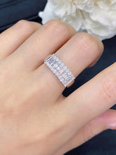 Load image into Gallery viewer, LUOWEND 18K White Gold Real Natural Diamond Ring for Women