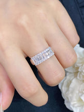 Load image into Gallery viewer, LUOWEND 18K White Gold Real Natural Diamond Ring for Women